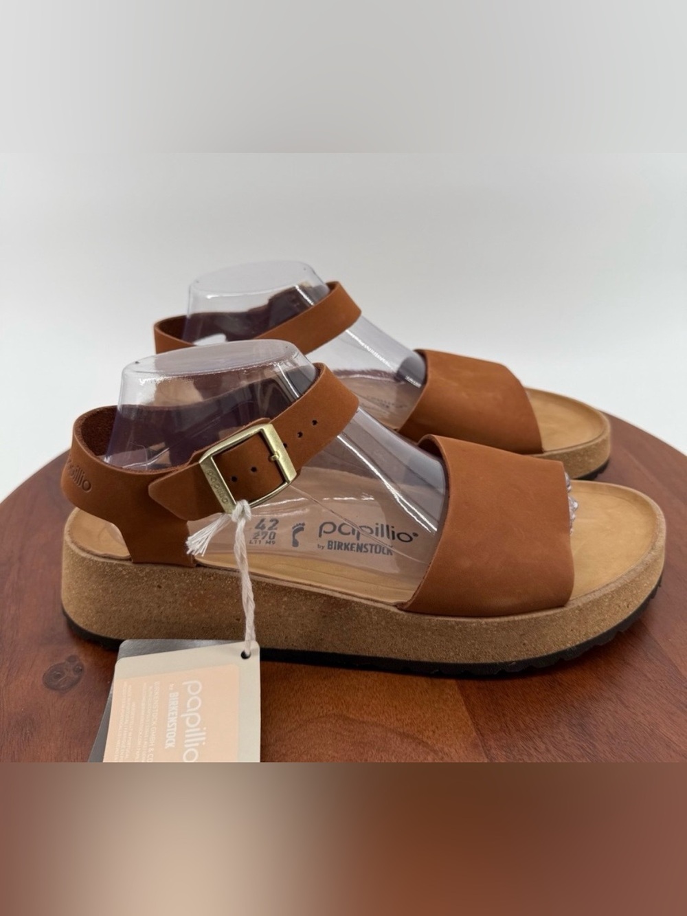 Papillio 💅 Birkenstock Glenda Pecan Brown Nubuck Leather Platform Sandals 10 40